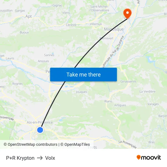 P+R Krypton to Volx map