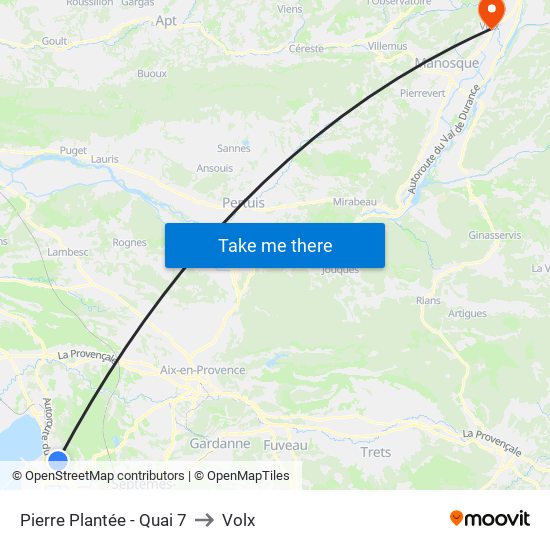 Pierre Plantée - Quai 7 to Volx map