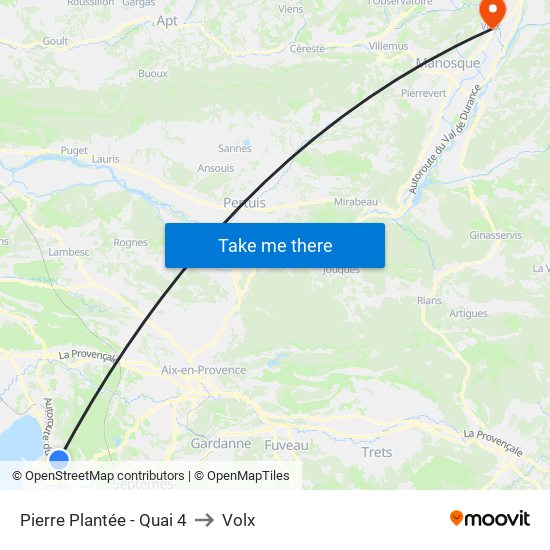 Pierre Plantée - Quai 4 to Volx map