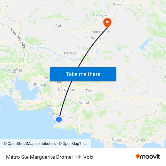 Métro Ste Marguerite Dromel to Volx map