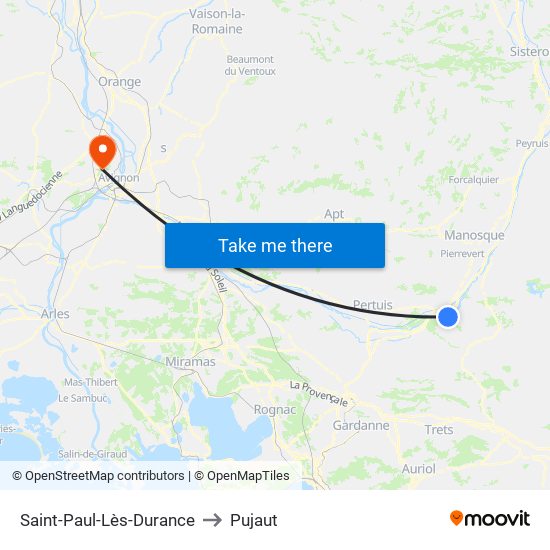 Saint-Paul-Lès-Durance to Pujaut map