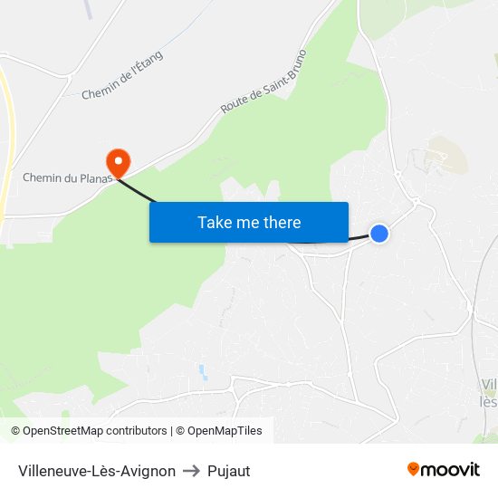 Villeneuve-Lès-Avignon to Pujaut map