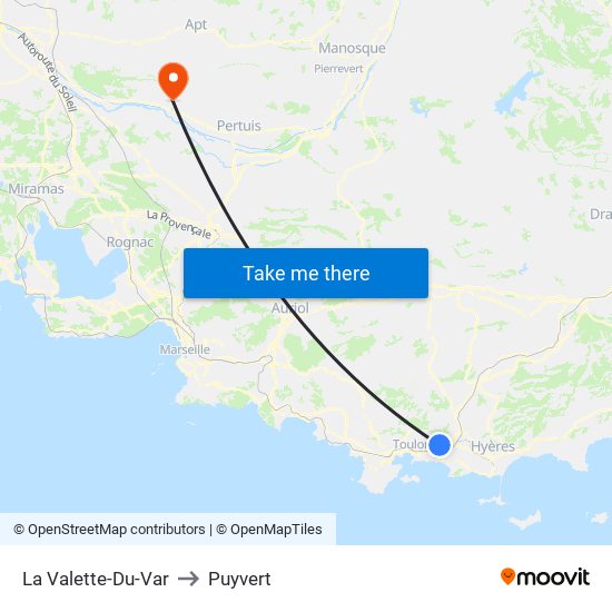 La Valette-Du-Var to Puyvert map