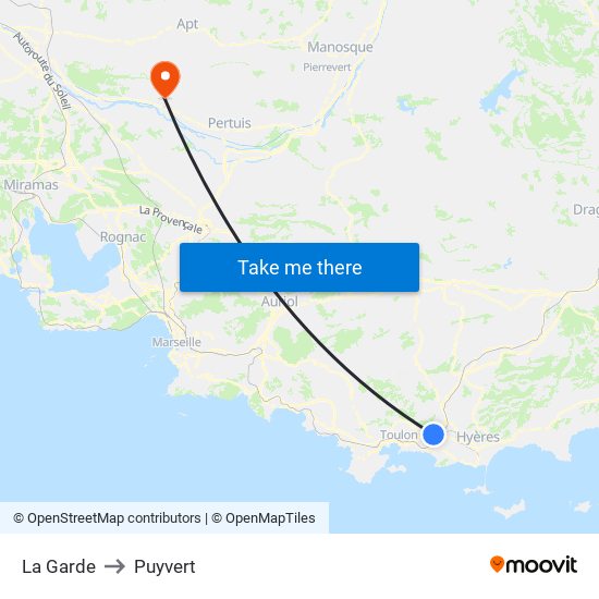 La Garde to Puyvert map