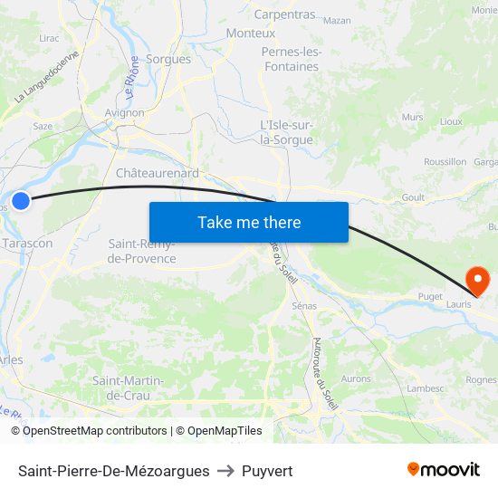 Saint-Pierre-De-Mézoargues to Puyvert map