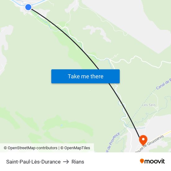 Saint-Paul-Lès-Durance to Rians map
