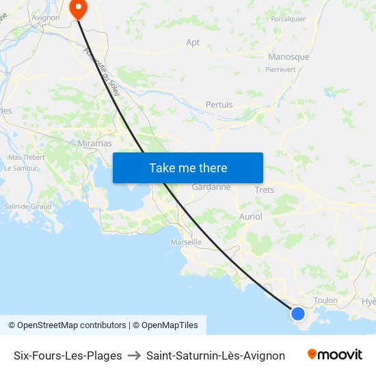 Six-Fours-Les-Plages to Saint-Saturnin-Lès-Avignon map