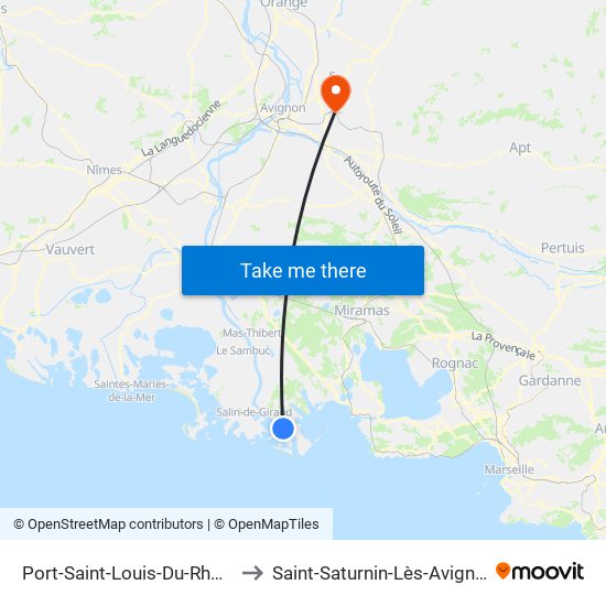 Port-Saint-Louis-Du-Rhône to Saint-Saturnin-Lès-Avignon map