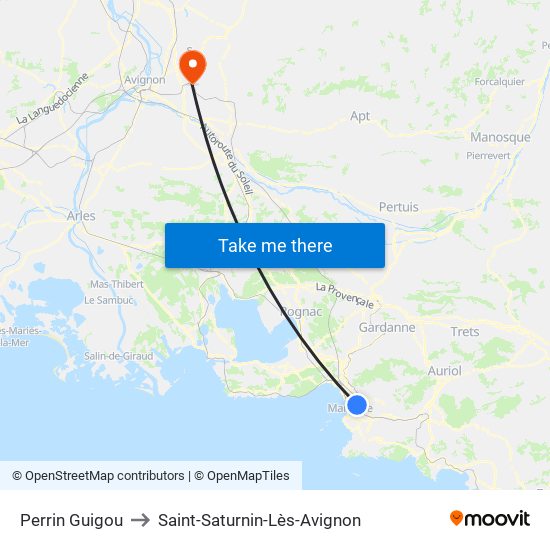 Perrin Guigou to Saint-Saturnin-Lès-Avignon map