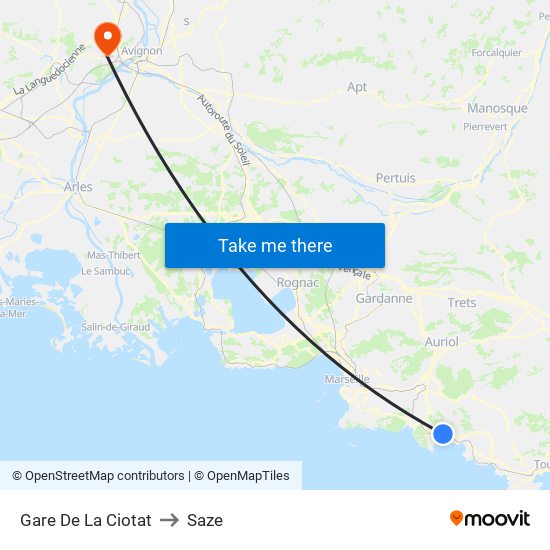 Gare De La Ciotat to Saze map