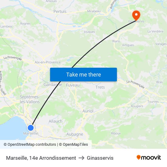 Marseille, 14e Arrondissement to Ginasservis map