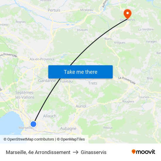 Marseille, 4e Arrondissement to Ginasservis map