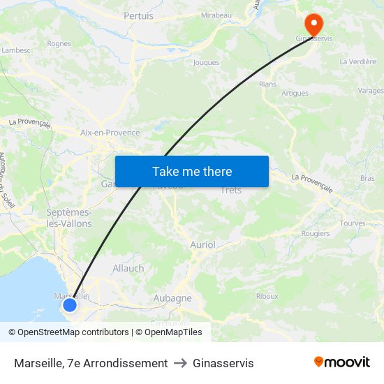 Marseille, 7e Arrondissement to Ginasservis map