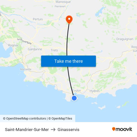 Saint-Mandrier-Sur-Mer to Ginasservis map