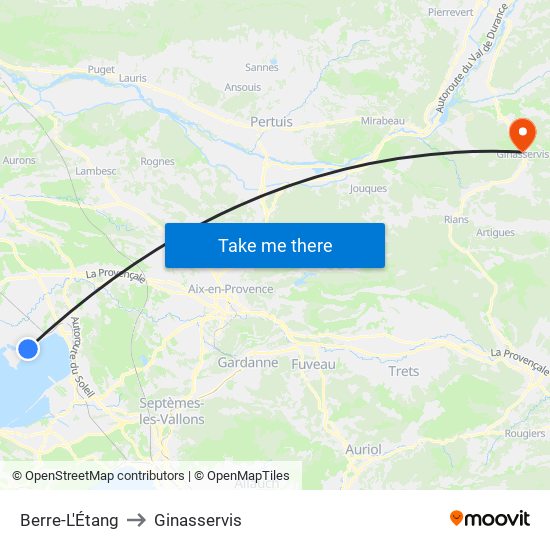 Berre-L'Étang to Ginasservis map