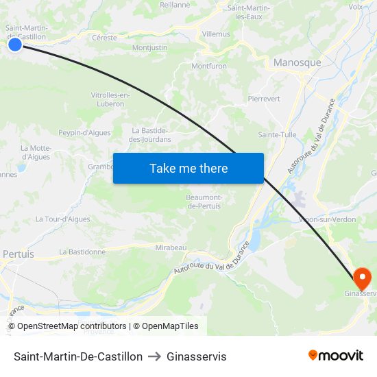 Saint-Martin-De-Castillon to Ginasservis map