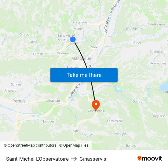Saint-Michel-L'Observatoire to Ginasservis map