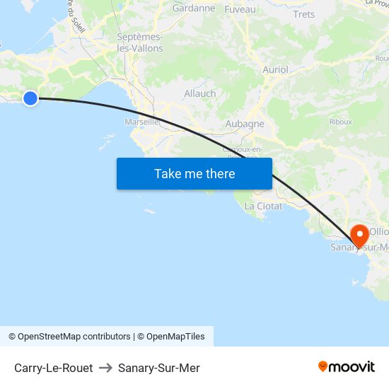 Carry-Le-Rouet to Sanary-Sur-Mer map