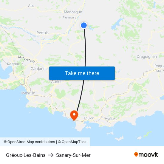 Gréoux-Les-Bains to Sanary-Sur-Mer map