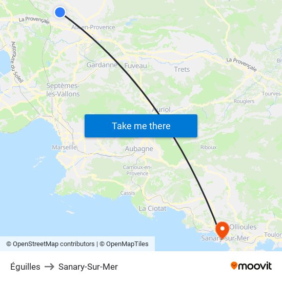 Éguilles to Sanary-Sur-Mer map