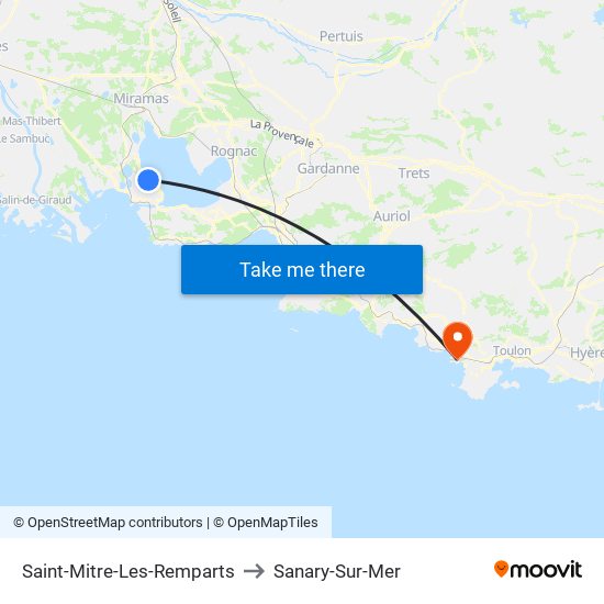 Saint-Mitre-Les-Remparts to Sanary-Sur-Mer map
