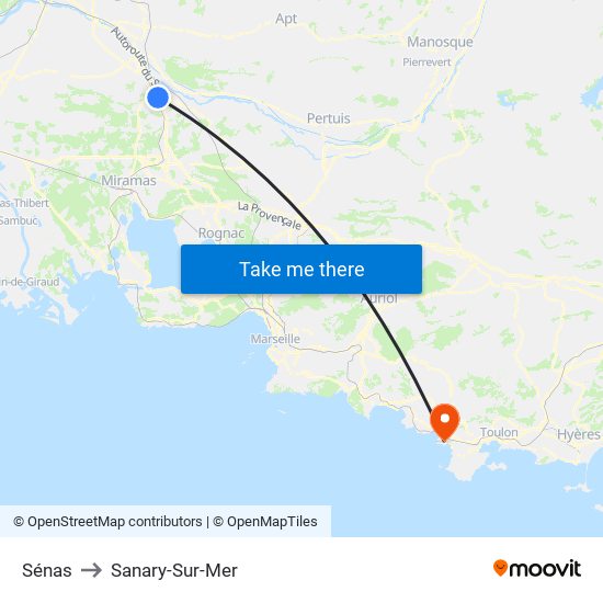 Sénas to Sanary-Sur-Mer map