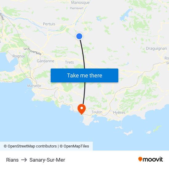 Rians to Sanary-Sur-Mer map