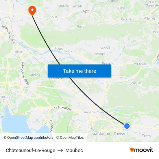 Châteauneuf-Le-Rouge to Maubec map