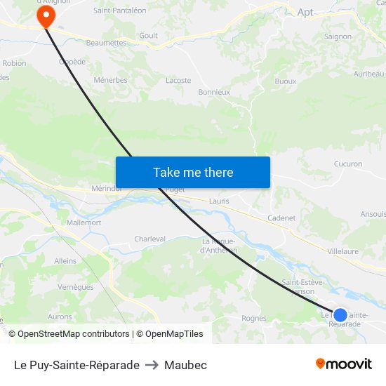 Le Puy-Sainte-Réparade to Maubec map