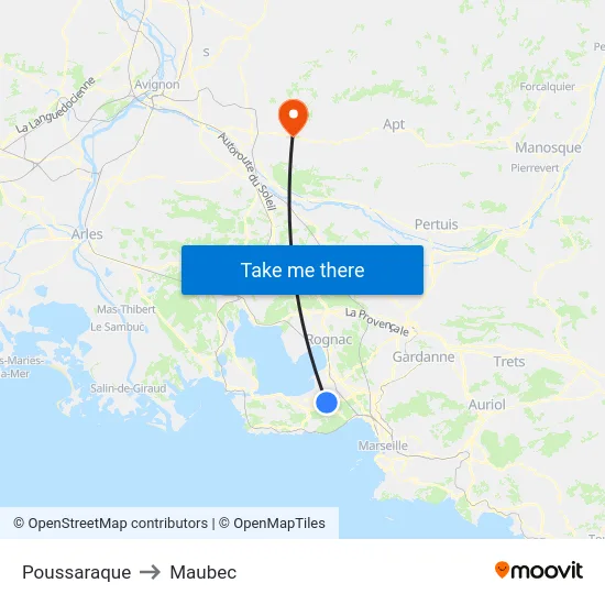Poussaraque to Maubec map