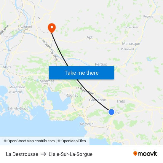 La Destrousse to L'Isle-Sur-La-Sorgue map