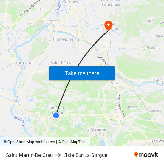 Saint-Martin-De-Crau to L'Isle-Sur-La-Sorgue map