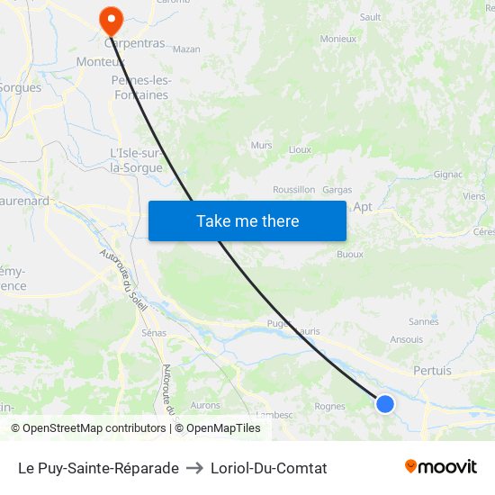 Le Puy-Sainte-Réparade to Loriol-Du-Comtat map