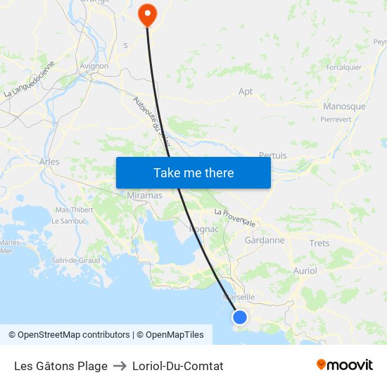 Bowl Du Prado to Loriol-Du-Comtat map