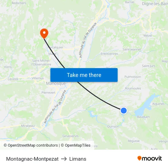 Montagnac-Montpezat to Limans map