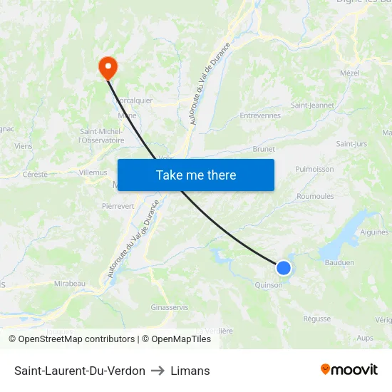 Saint-Laurent-Du-Verdon to Limans map