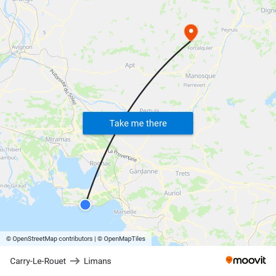Carry-Le-Rouet to Limans map