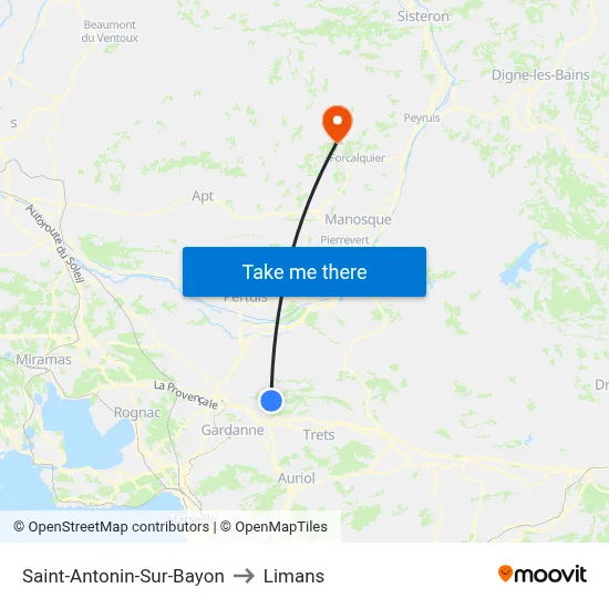 Saint-Antonin-Sur-Bayon to Limans map