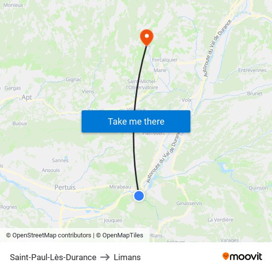 Saint-Paul-Lès-Durance to Limans map