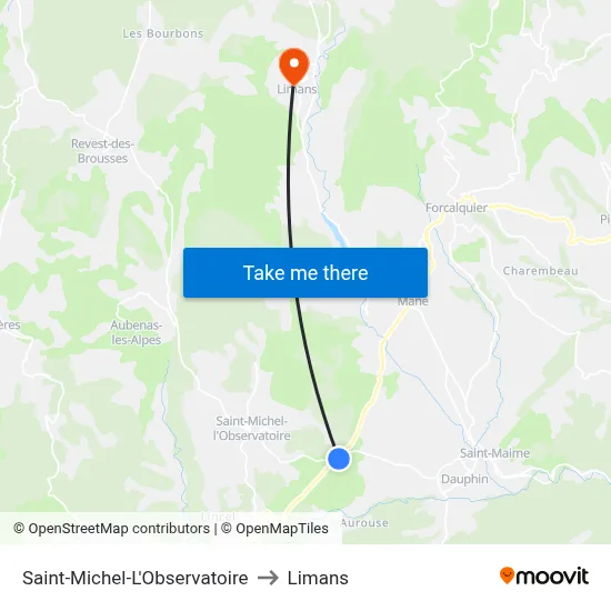 Saint-Michel-L'Observatoire to Limans map