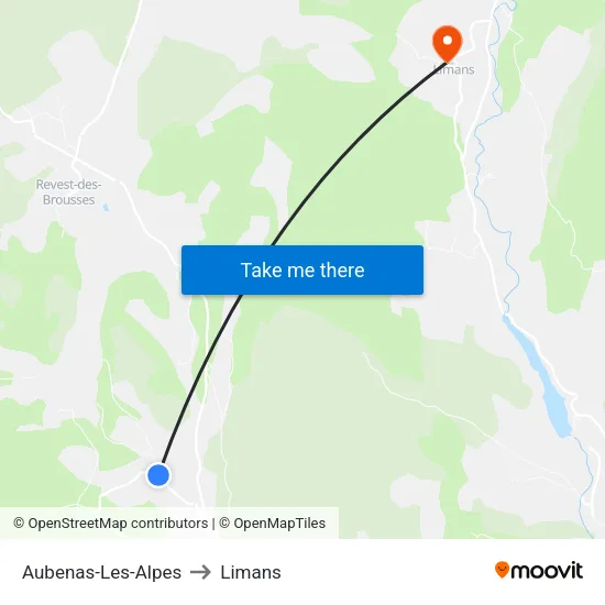 Aubenas-Les-Alpes to Limans map