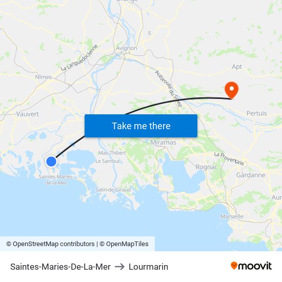 Saintes-Maries-De-La-Mer to Lourmarin map