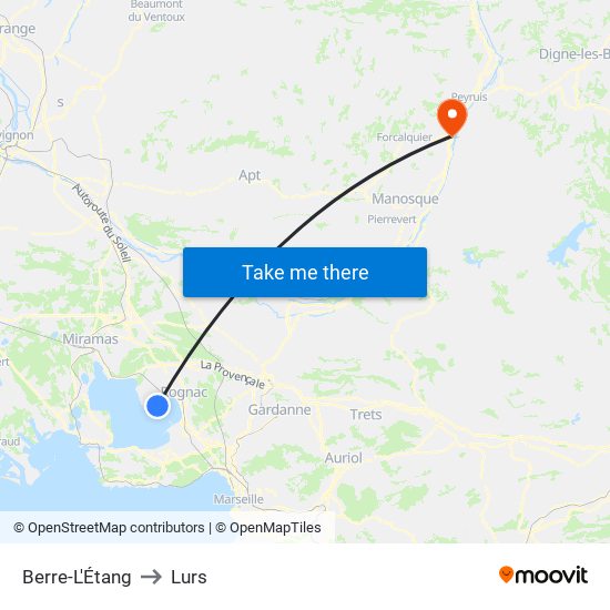 Berre-L'Étang to Lurs map
