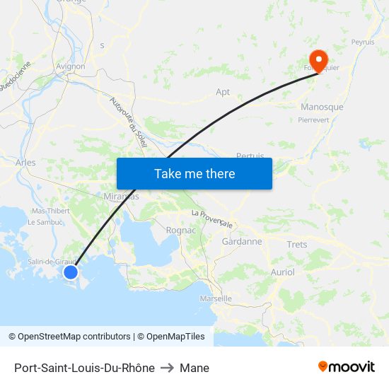 Port-Saint-Louis-Du-Rhône to Mane map