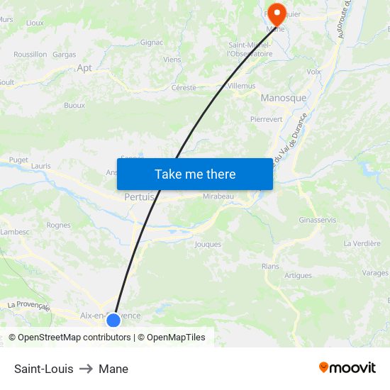 Saint-Louis to Mane map
