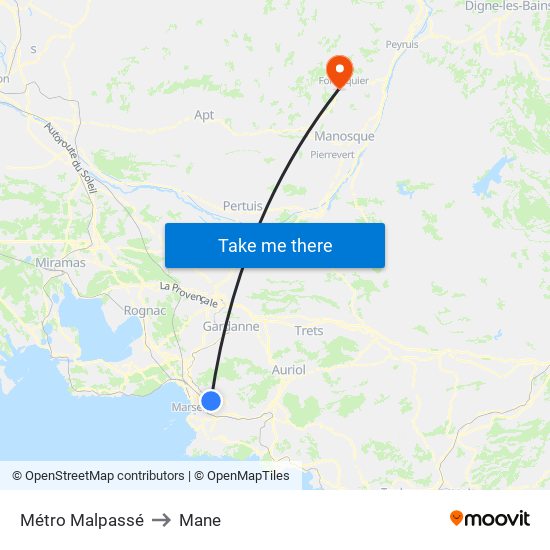 Métro Malpassé to Mane map