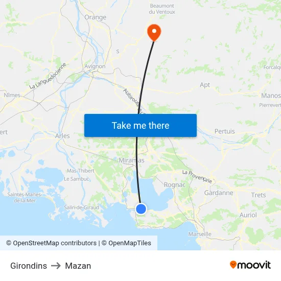 Girondins to Mazan map