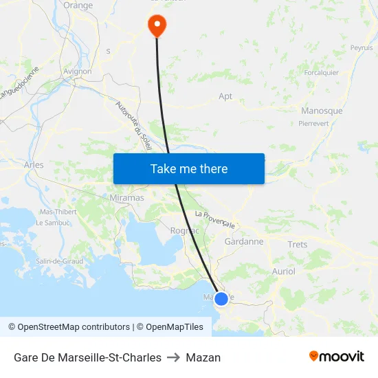 Gare De Marseille-St-Charles to Mazan map