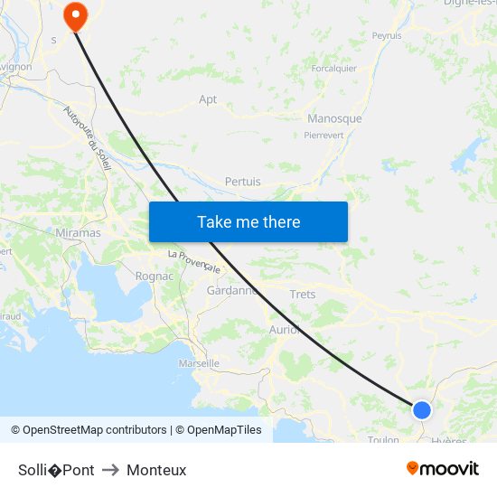 Solli�Pont to Monteux map