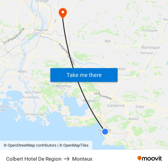 Colbert Hotel De Region to Monteux map